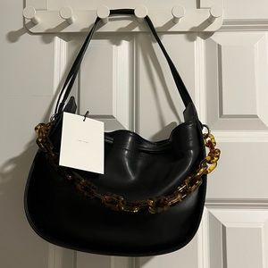 Oak and Fort black purse with chain detail NWT